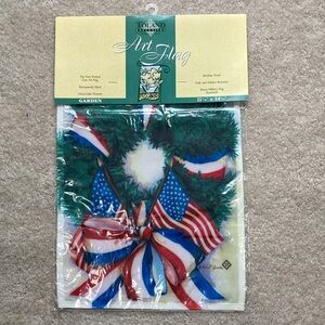 Patriotic Wreath - Garden Flag